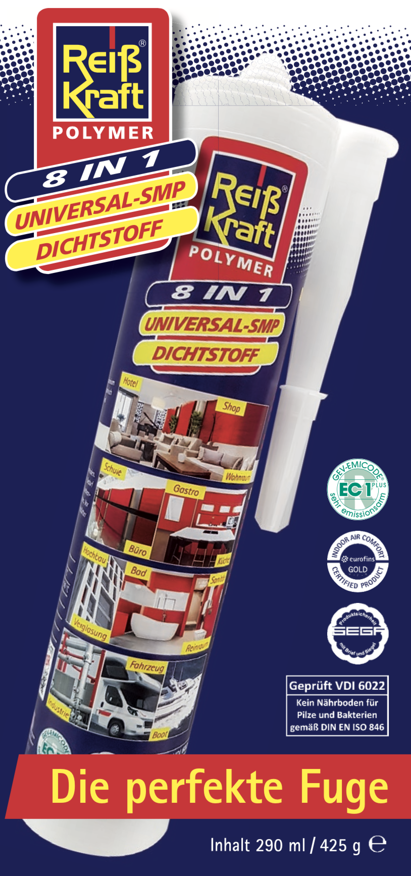 Reiß-Kraft 8 in 1Universal-SMP Dichtstoff